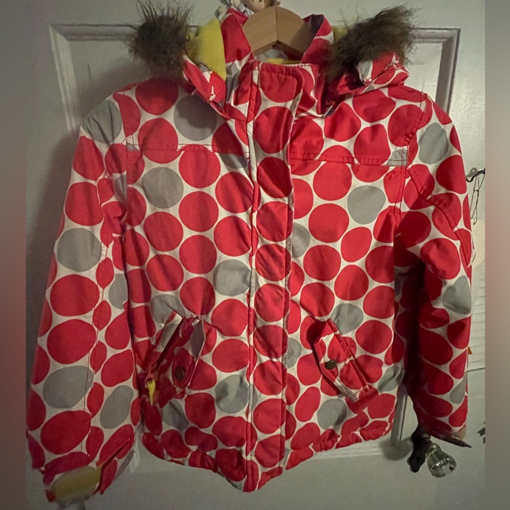 Mini Boden Polkadot Winter Coat/Jacket